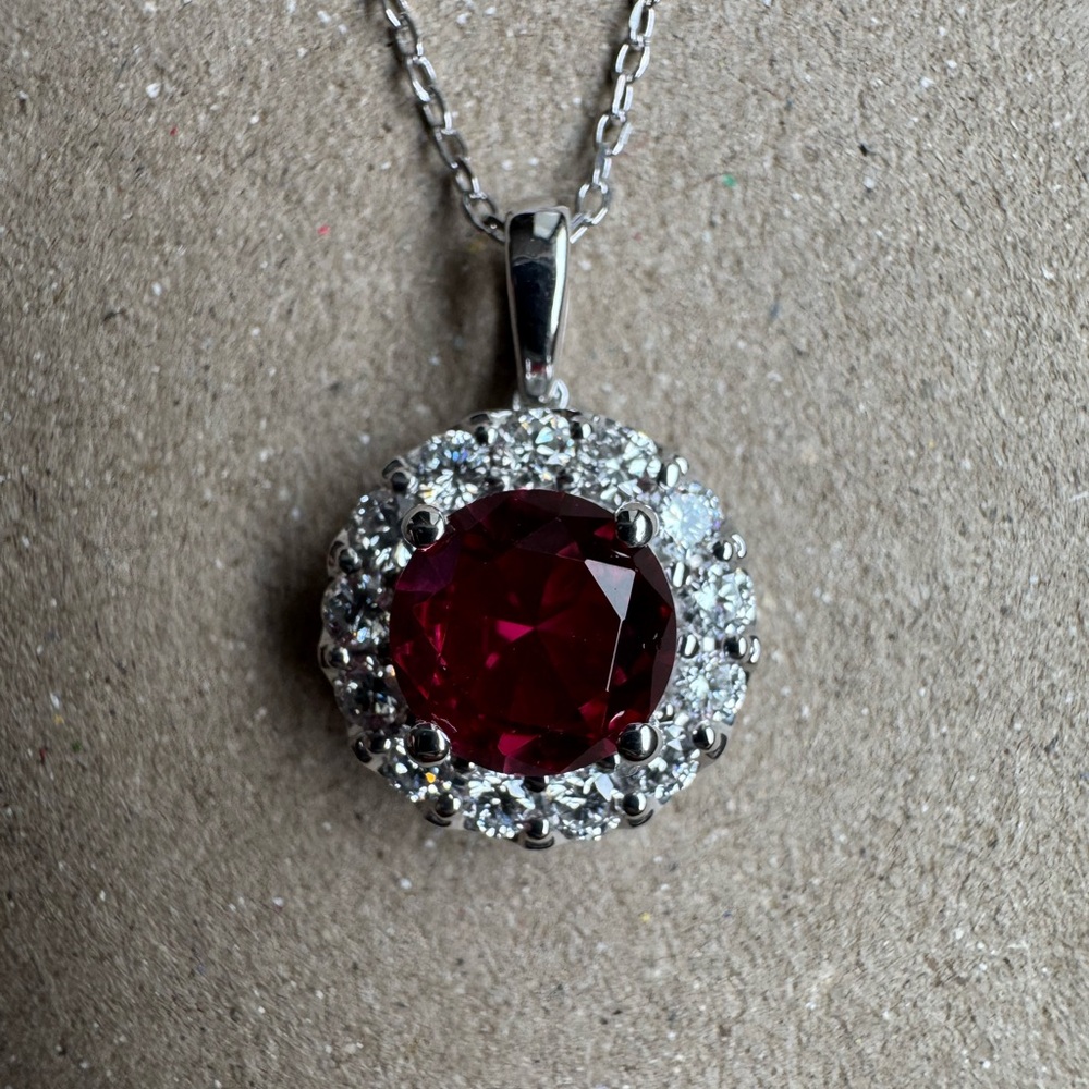 Ruby & Diamond Pendant Necklace